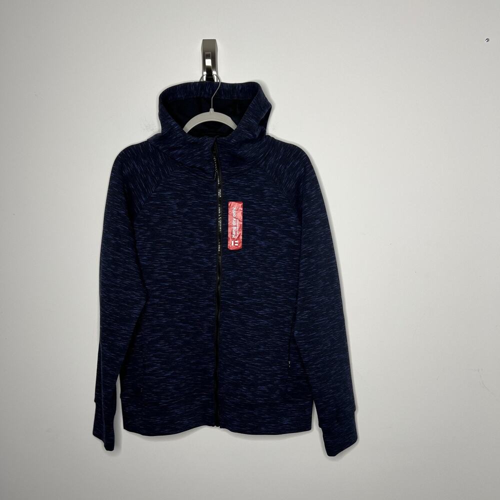 Tommy John Hoodie Womens Large Dark Indigo Heather‎ Full Zip Sweatshirt Jacket